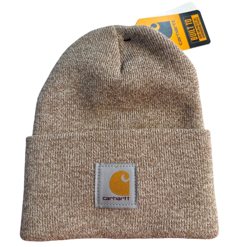 New Carhartt Acrylic Watch Women's Winter Fall Hat Warm Cream Taupe beanie